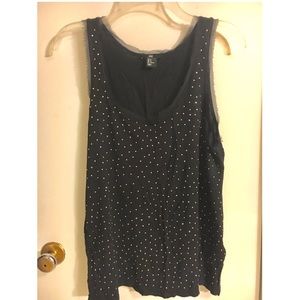 Black Tank with Gold Embellishment
